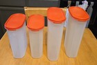 Lot of 4 Tupperware Modular Mates 1614 And 1615 Oval Containers w/Red Lids — photo 2
