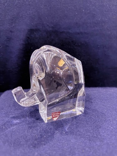 Vintage Orrefors Sweden Crystal Art Glass Elephant Figurine/Paperweight (S