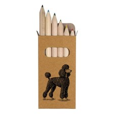 6 x 'Black Poodle Side View' Short Colour Pencils PE00084202
