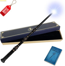 Light Up Magic Wizard Wand Rechargeable Kids Cosplay Toy Spellbook Gift Set - US