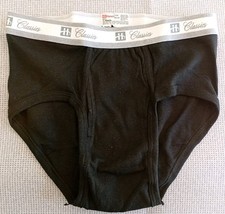 M (32-34) Vintage New Hanes Classics USA Made Cotton/Poly Mid Rise Briefs Black
