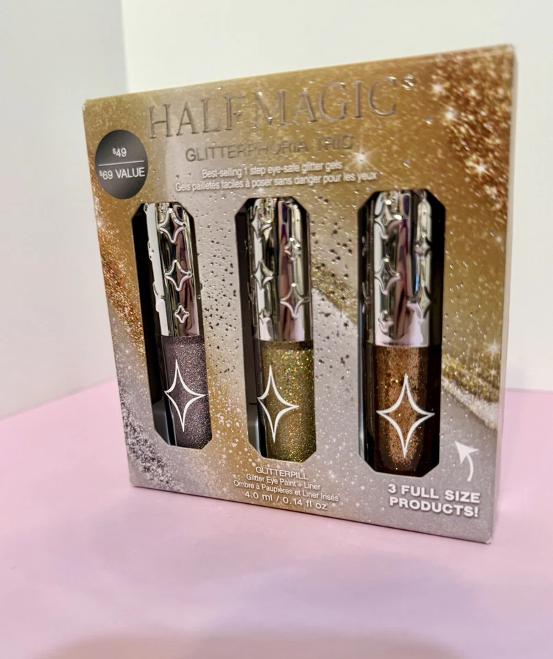 Half Magic Glitterphoria Trio, sombra de ojos brillante, tonos más vendidos Foto 4 de 4