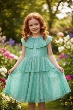 New Easter Girls Sequin Dress Sparkle Party Fairy Green Mint 8 10 Wulful Tier