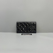 Chanel Black Patent Leather Quilted Long Wallet Designer Purse