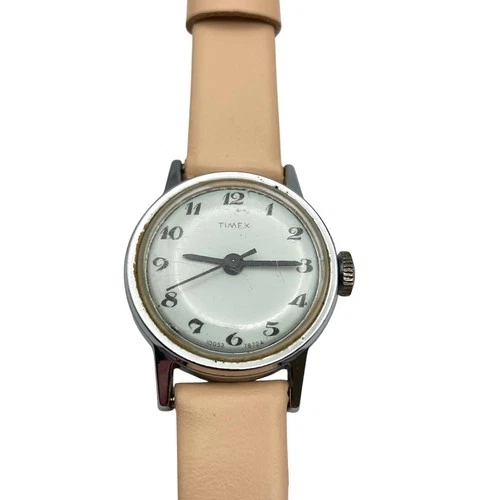 VTG Timex Mechanical Wind Up Women's Watch 25mm - New Leather Strap - Runs