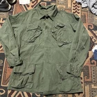 Vintage Army Poplin 107 Coat Large Slanted  Military Combat Coat 60s Vietnam
