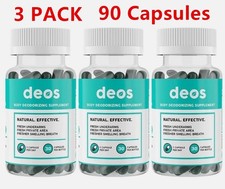 3PACK DEOS Internal Deodorant Supplement   Full Body Deodorizer - 90 Capsules 