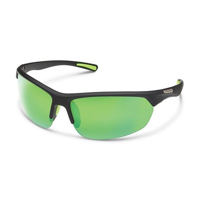 SUNCLOUD Slice Sunglasses Matte Black | Green Mirror