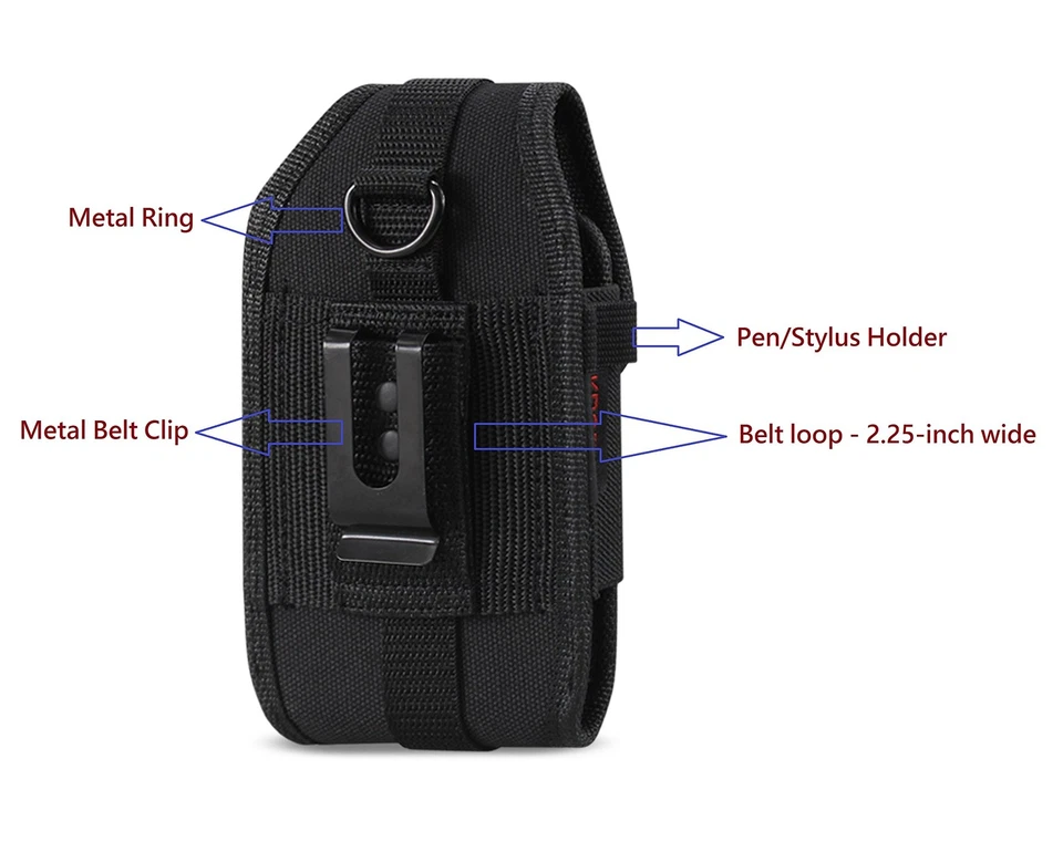 Pouch Cover Clip Side Holster Canvas Case Compatible with Sonim XP3, Samsung ... - Image 2 of 4