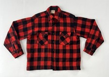 VTG 70s 80s Frostproof Shirt Wool Buffalo Plaid Button Up Flannel Mens 16 Medium