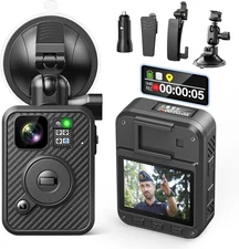 BOBLOV 2K Body Camera Dual-Screen GPS Dash Cam Police Camcorder Law Enforcement