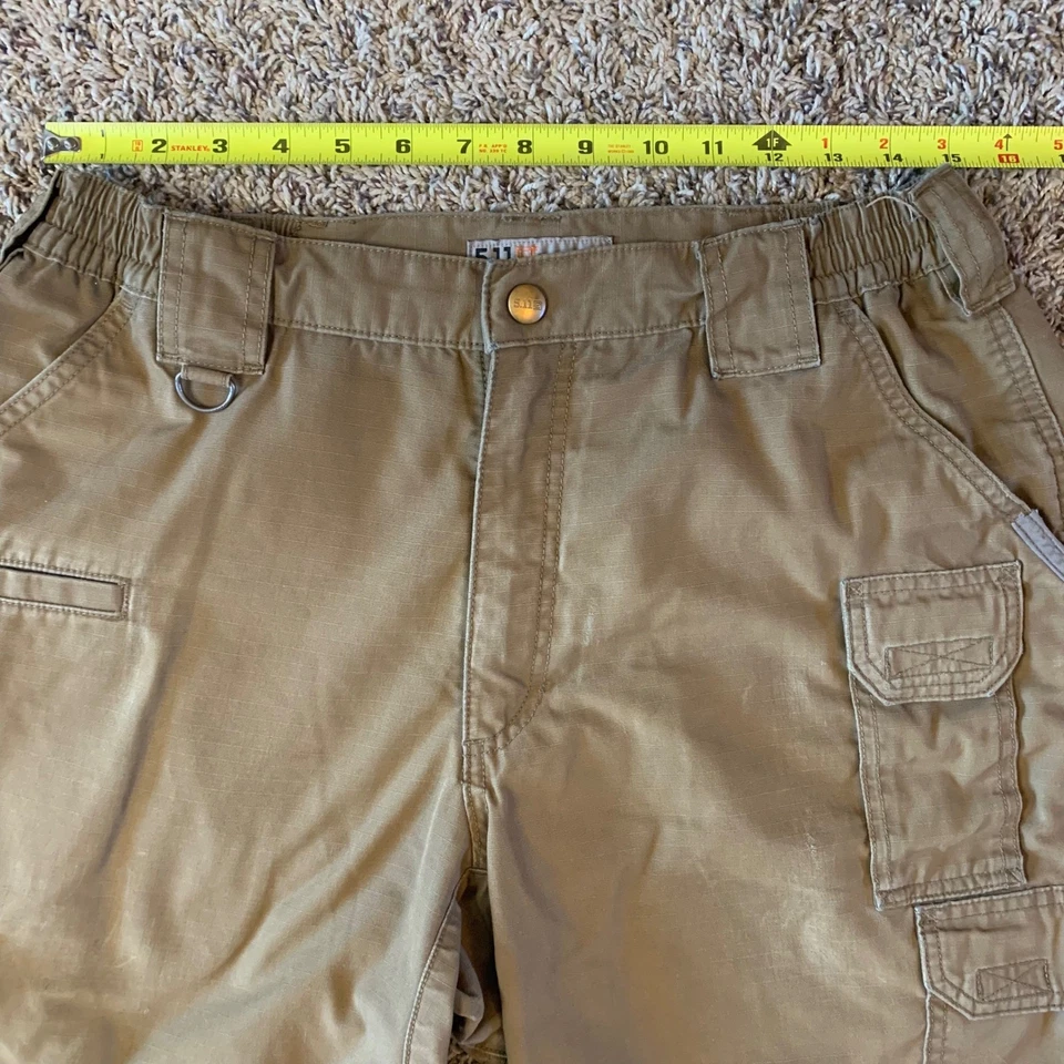 Pantalones Cortos Tácticos 5.11 Para Hombre 30 Caqui Lona Carga Exterior Ropa de Trabajo Foto 4 de 4