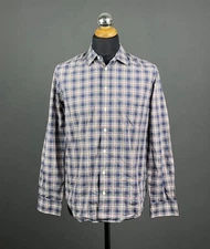 ZADIG & VOLTAIRE Sigmund Rhythm Plaid Check Back Print Button Shirt Size 40