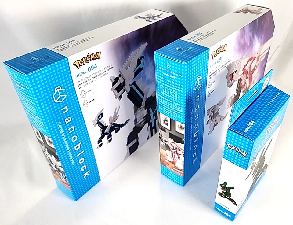 Pokemon Nanoblock 3 Set NBPM 094 Dialga 095 Palkia Deluxe Edition + 064 Rayquaza - Image 2 of 4