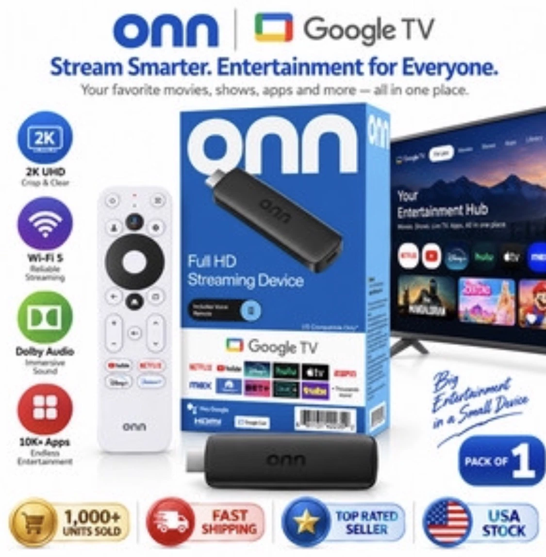Google Chromecast with Google TV White 2160p Google Assistant