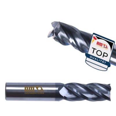 Solid carbide end mill, high-quality carbide mill, TiAlN HPC, available in