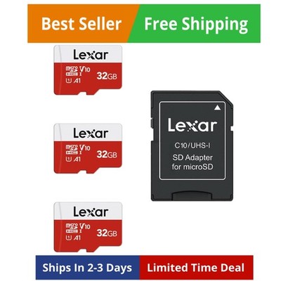 32GB Micro SD Card 3 Pack, microSDHC UHS-I Flash Memory Card with Adapter - U...