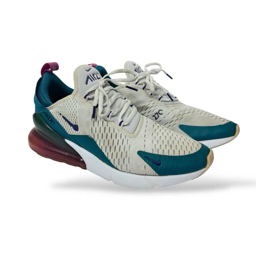 Nike Air Max 270 Sneakers Donna Taglia 11 Bianco Azzurro Viola Eleganti Comfort
