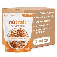 NuTrail Nut Granola Cereal, Cinnamon Pecan, No Sugar Added, 8 oz. 3 Count