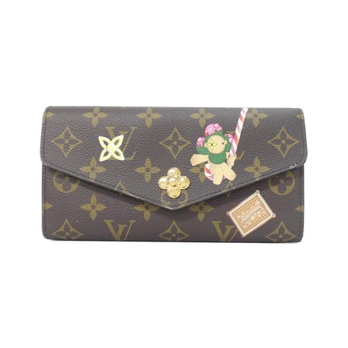 Louis Vuitton Monogram Long Wallet Women Brown One Size