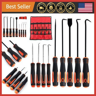 Precision Hook & Pick Set 9Pcs - Auto Oil Seal O-Ring Gasket Remover Tool Kit