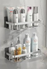 Bathroom Storage Shelf Wall-Mounted Space Saving Aluminum Shower Storage Rack UK