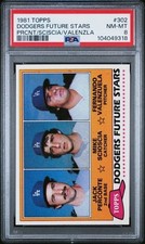 1981 Topps - Future Stars Fernando Valenzuela,Scioscia,Perconte #302 PSA 8
