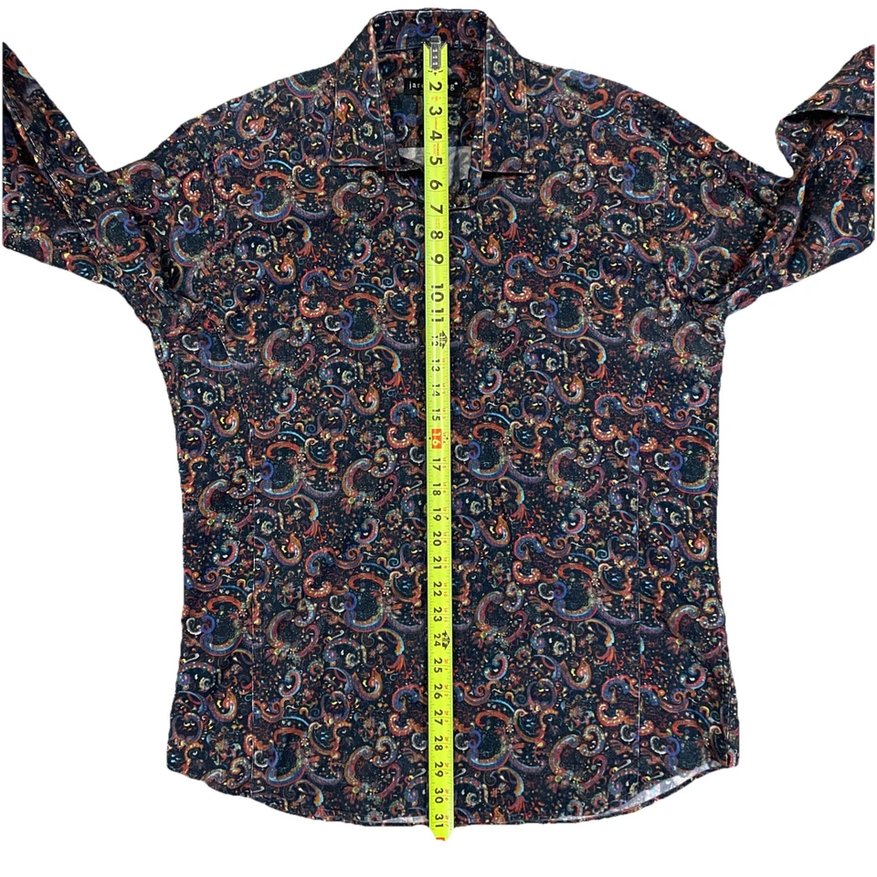 Jared Lang Paisley Print Textured Long Sleeve Shirt size XL 100% Cotton - Image 3 of 4