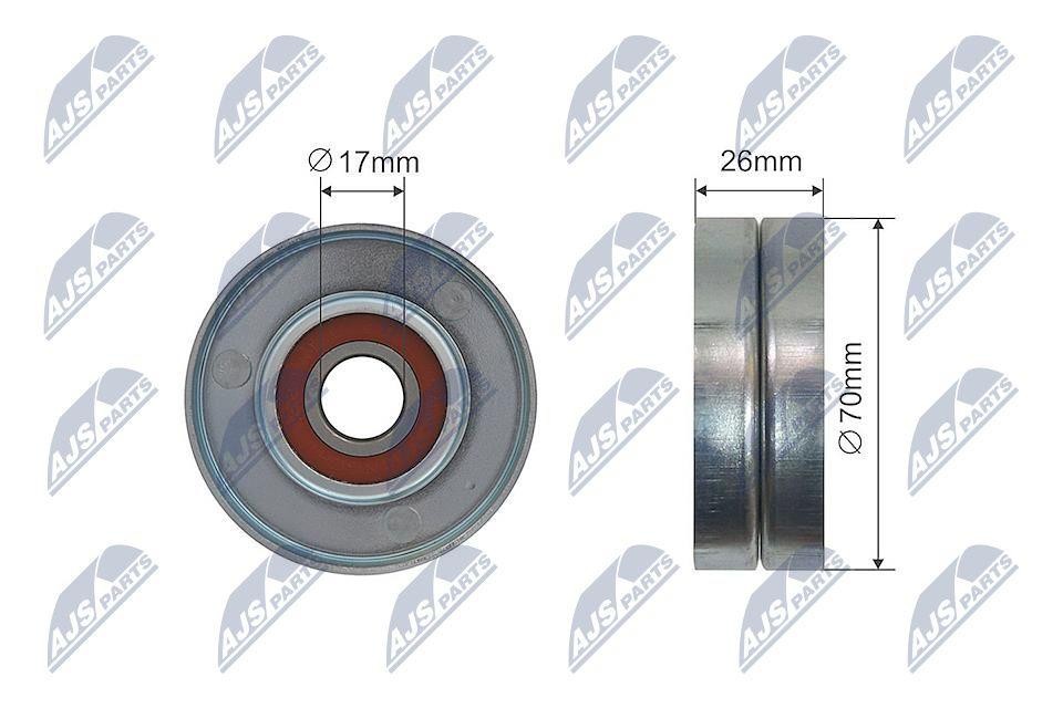 NTY Belt Tensioner Pulley For V-Ribbed Serpentine Belt RNK-PL-031 70mm
