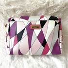 Emilio Pucci Cosmetic Pouch Pucci Pattern Pink Leather Women's Clutch mini bag