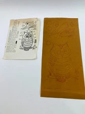 Retro Owl Velvet Fabric Tri-Chem Liquid Embroidery Picture to Paint & Chart 7184
