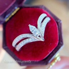 1.70CT Marquise Lab-Created Diamond Engagement Wedding Ring 14K White Gold Over