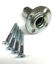 Round Piano Caster/Wheel Socket Mounting Plate 1 3/8" diameter, w/screws