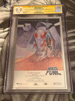 CGC 9.9 SS NINJA FUNK #1 Trinity Star Wars Homage Foil SIGNED Schuitt Sketch JPG