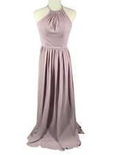 Azazie Dress dusty rose halter women's bridesmaid dress formal prom gown sz s
