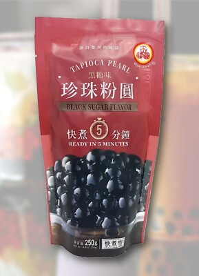 WuFuYuan Boba Black Tapioca Pearl Bubble Tea Quick Cook 8.8 Oz.