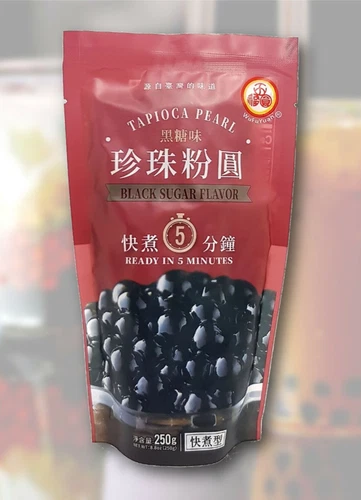 WuFuYuan Boba Black Tapioca Pearl Bubble Tea Quick Cook 8.8 Oz.