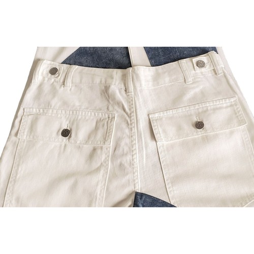 Free People x Sandrine Rose Jeans Pants Denim White Patchwork Crop Ankle Sz 28 - Picture 7 of 8