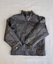 Hawke Co Jacket Boys 7 Brown Bomber Aviator Sherpa Lined Full Zip Pockets Preppy