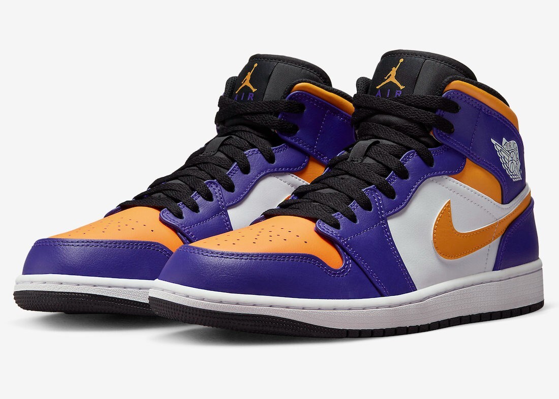 Nike Air Jordan 1 Mid Lakers Purple University Gold 2022 Mens DQ8426-517  NEW | eBay