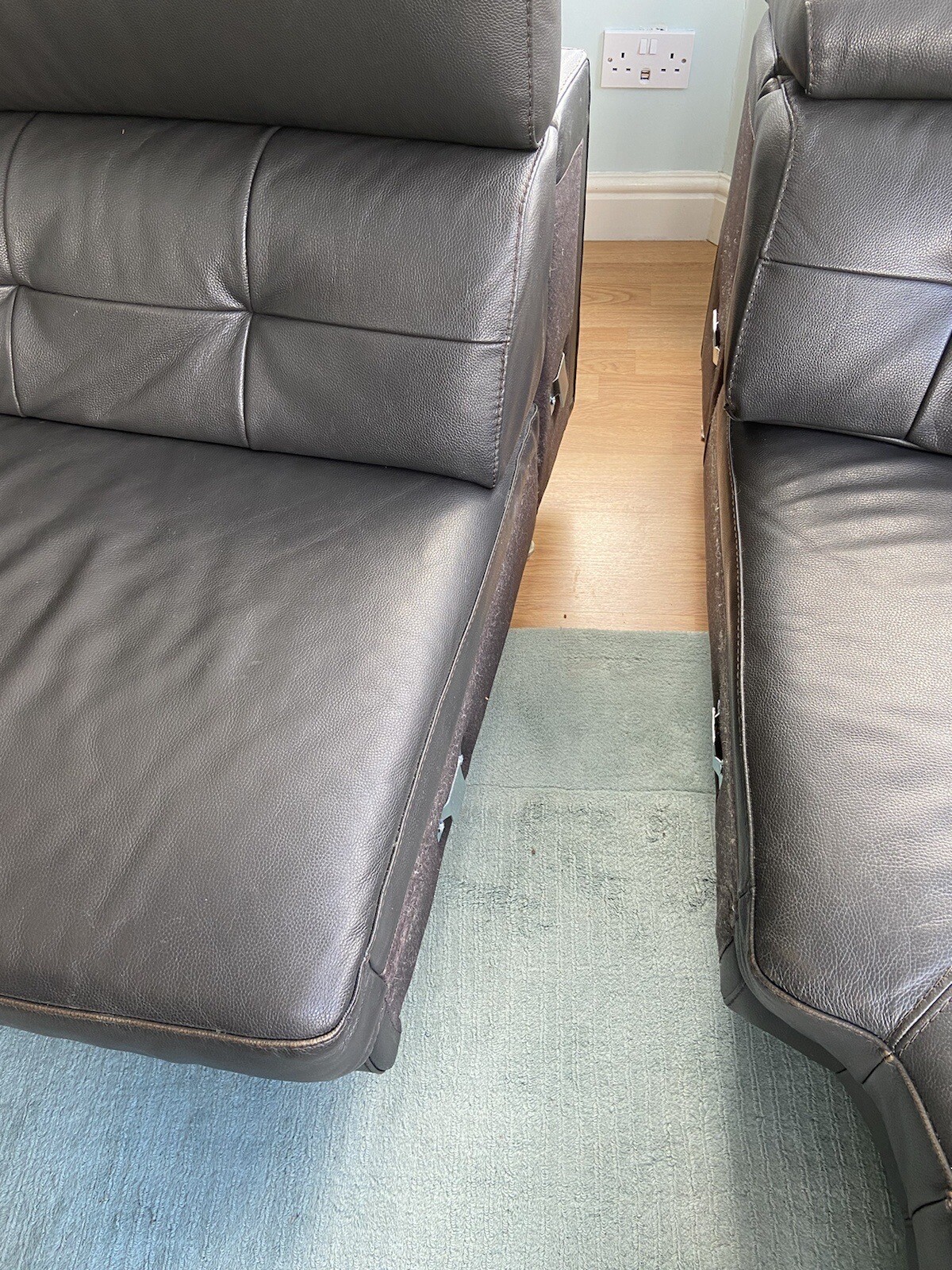 Sofology Vittorio Brown Leather Modern Corner Sofa Used eBay