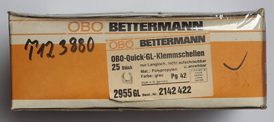 25 Stück OBO Bettermann Quick-Klemmschelle 2955  PG42 grau Rohrschellen 2142422