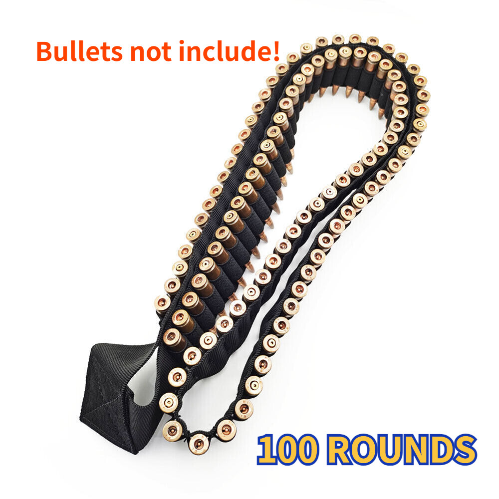 100 Round Bullet Cartridge Rifle Belt For Ammo .38 9mm 30-30 7.62