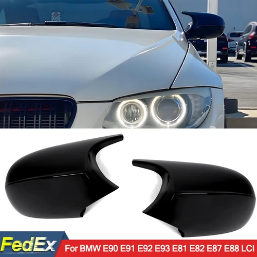 Gross Black ABS M3 Style Mirror Cover Caps Fit For BMW E90 E92 E93 LCI 328i 335i