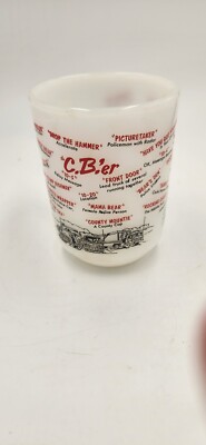 shear white C.B,'er logo glass mug