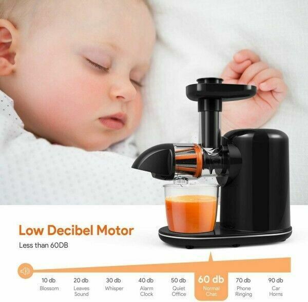 Bagotte Masticating Juicer, 150Watt, Higher Juice Yield and Drier Pulp