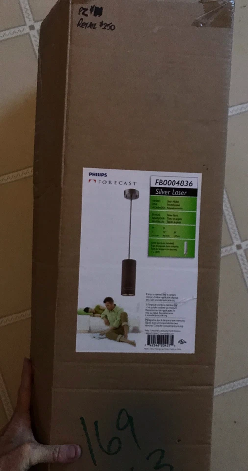 Philips Forecast Pendant FB0004836 Silver Laser Cut Fabric Shade Satin Nickel - Image 3 of 3