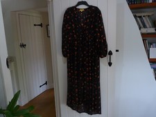 Urban Gypsy Ladies Black Floral Print Long Shirt Dress (S)