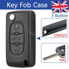 Remote Flip Key Fob Case 3 Button for Citroen C2 C3 C4 C5 C6 Berlingo CE0523 VA2
