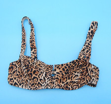 Victorias Secret 34C Leopard Underwired Cutout Push Up Wide Strap Bikini Top New